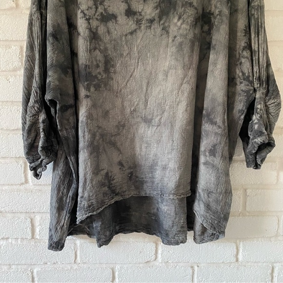 Oh My Gauze Lorraine Gray Tie Dye Top Shirt Blouse Women’s One Size - Picture 3 of 12